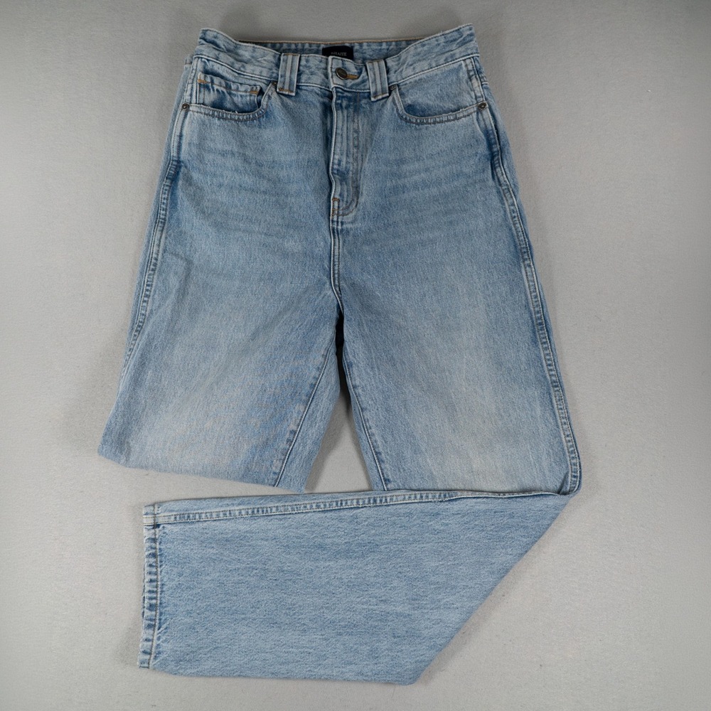 Khaite Womens Albi Jeans High Rise Straight Leg Light Wash Blue Size 29 US Made
